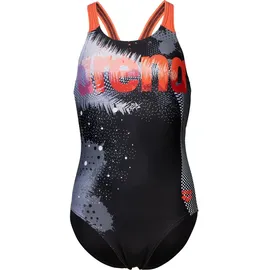 Arena Kinder Schwimmanzug, GIRL'S Light Tricks BLACK-CALYPSO CORAL-MULTI, 128