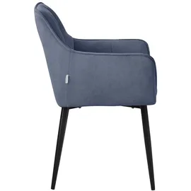 ML-Design Esszimmerstühle 2er Set Frotteestoff Blau mit dickem gepolsterter Sitz