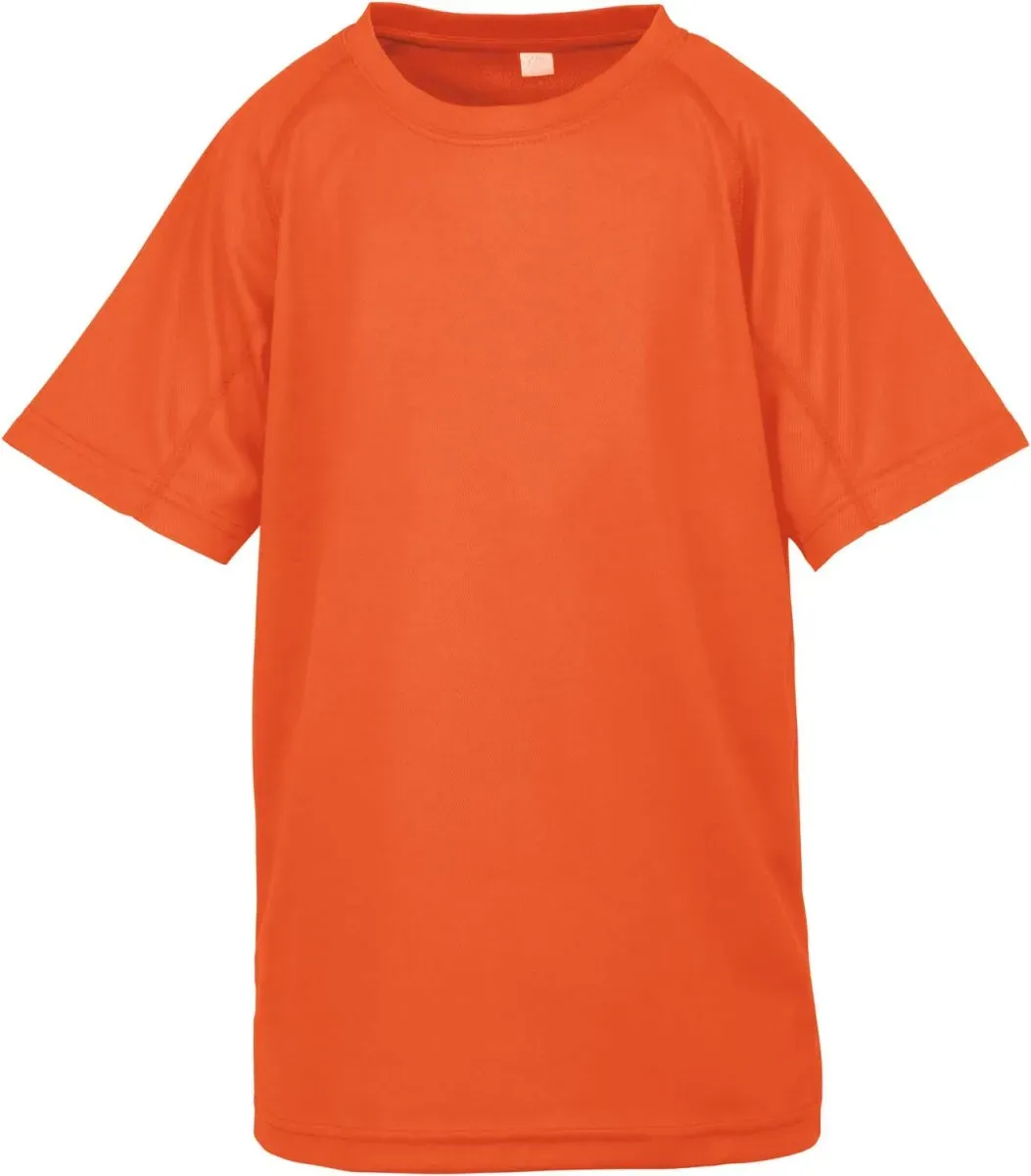 SPIRO Kinder Sport Shirt 'Aircool' T-Shirt S287J fluorescent orange M (7-8)