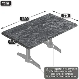 GGM Möbel Werzalit Gartentisch 120 x 70 x 75 cm Felsen