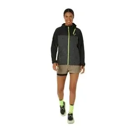 Asics fujitrail packable windjacke schwarz damen - S
