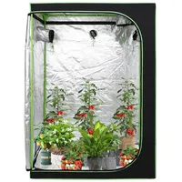 Clanmacy Gewächshaus Growbox Pflanzenzelt Indoor & Outdoor 99,9 % lichtundurchlässig 120 cm x 60 cm x 180 cm