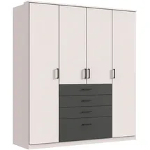WIMEX Kleiderschrank »Cottbus, in weiß oder grau modern kombiniert mit graphitfb.Schubladen« in verschiedenen Größen erhältlich, Schlafzimmer, Kleiderschränke, Drehtürenschränke