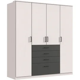 WIMEX Kleiderschrank »Cottbus, in weiß oder grau modern kombiniert mit graphitfb.Schubladen« in verschiedenen Größen erhältlich, Schlafzimmer, Kleiderschränke, Drehtürenschränke