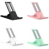 CPSYTE Faltbarer Mini Handy Ständer - 6 Fach winkelverstellbarer Handy Halter tragbarer Tablet Ständer Halter für den Desktop mobiler Ständer Handy Halterung(4 Stück, schwarz, weiß, rosa, hellgrün)