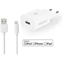 Nedis Netzladegerät 12 W 1x 2.4 A A - Anzahl der Ausgänge: 1, USB-A, Lightning 8-Pin (Lose) Kabel, Single Voltage Output