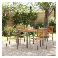 vidaXL Garten Essgruppe 5-tlg. Grau/Braun