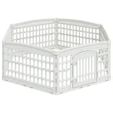 vidaXL 6-Panel-Hundespielplatz 177,5 x 154,5 x 58 cm Kunststoff Weiß 179 151