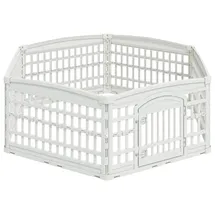 vidaXL 6-Panel-Hundespielplatz 177,5 x 154,5 x 58 cm Kunststoff Weiß 179 151