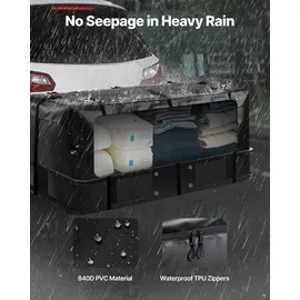 Vevor VVEVOR Gepäckträgertasche für Anhängerkupplung aus wasserdichtes 840D-PVC (0,453 m3), Gepäcktasche zur Aufbewahrung auf der Ladefläche von Lkws mit verstärkten Gurten für PKW SUVs Vans Schwarz