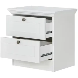 Möbel Kraft Nachtschrank Laurito 50 x 35 x 50 cm Weiß