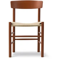 Fredericia J39 Mogensen Stuhl, buche heritage red / sitz schnurgeflecht natur