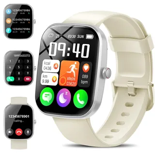 WeurGhy Smartwatch Herren Damen, mit Telefonfunktion/Message Reminder, 1,91"HD Touchscreen Smart Watch mit Puls-Schlaf-Monitor Schrittzähler, 113+Sportmodi, IP68 Wasserdicht Fitnessuhr für Android iOS