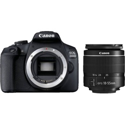 Canon »EOS 2000D Kit 18-55 mm DC III« Spiegelreflexkamera (EF-S 18-55mm f/3.5-5.6 III, 24,1 MP, WLAN (WiFi), NFC) schwarz