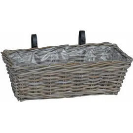 vidaXL Hängender Blumentopf Korb 48 x 22 x 15 cm Grau