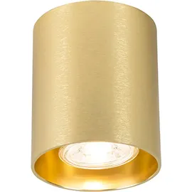 QAZQA Tubo 2-flg. rund gold Aluminium