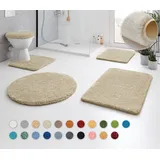 Kleine Wolke Badematte RELAX, Badvorleger, Badezimmer Teppich, Höhe 30 mm, rutschhemmend beschichtet, fußbodenheizungsgeeignet, Polyacryl, rechteckig, Badteppich, meliert, rechteckig, rund & als Set erhältlich beige rechteckig | 70 cm x 120 cm x 30 mm