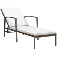 VidaXL Sonnenliege mit Auflage Poly Rattan Braun