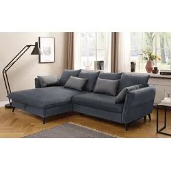 Ecksofa HOME AFFAIRE "Tirano, L-Form", grau (anthrazit), B:274cm H:88cm T:170cm, Sofas, wahlweise mit Bettfunktion und Bettkasten