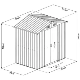 jungelmar Gartenhaus Satteldach 1 x 1,94 m Anthrazit
