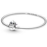 PANDORA Moments Disney Beißender Stitch Verschluss Armreif aus Sterling-Silber, Disney x Kollektion, Gr. 17, 591683C01-17