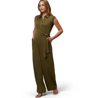 Zero Jumpsuit mit Knopfleiste, Oliv, 34
