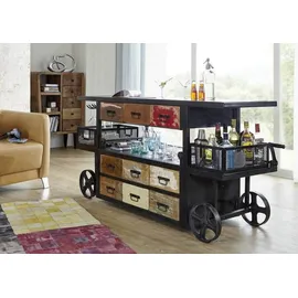 Massivmoebel24 Bar Altholz 168 x 56 x 85 cm Mehrfarbig
