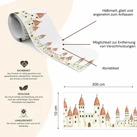 Muralo Aquarell Schloss Bordüre 10 cm 300 g Rot/Schwarz/Beige/Orange