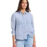 STREET ONE Hemdbluse mit Streifen Muster Blau 42