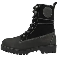 Dockers by Gerli Damen Combat Boots, Frauen Stiefeletten,warm gefüttert,Winterschuhe,Stiefel,Bootee,Booties,halbstiefel,schwarz,42 EU - 42 EU