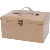 Yechiry Leder-Nähkorb aus Holz, Tragbare Aufbewahrungsbox für Nadelfaden-Nähset-Werkzeuge, Vintage-Näh-Tragetasche mit Robuster Konstruktion, Ideal Zum Nähen von Heimwerkerbedarf
