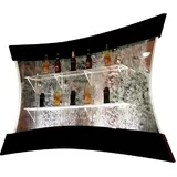 Xlmoebel Barschrank Beleuchtetes LED Regal für Wasserwände an der Bar (Led Bar) Hergestellt in Europa weiß