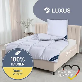 casimum Daunendecke »LUXUS« – 100% Daunen, Größe: 135x200 cm, warme Winterdecke, Bettdecke 135 x 200 | weiße, Neue | allergikerfreundlich | Made in Germany | weiß Textil, Oeko-Tex® Standard Schlaftextilien, Bettdecken, Daunendecken