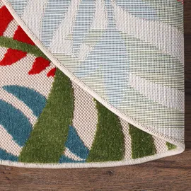 Sanat Teppich Floral Outdoor, rund, Höhe: 6 mm, In- und Outdoor geeignet, florales Design, Balkon, Terasse bunt Ø 120 cm x 6 mm