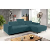 99rooms Nolan Ecksofa Velours Jasmine Türkis Rechts