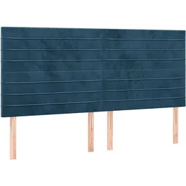 vidaXL Boxspringbett mit Matratze Dunkelblau 180x200 cm Samt