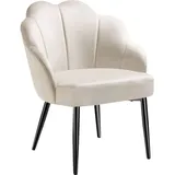 Tectake tectake® Cocktailsessel, gepolstert, mit Samtbezug, runde, pulverbeschichtete Stahlbeine, 66 x 62 x 80,5 cm,