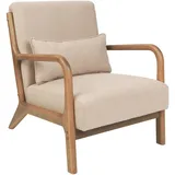 Beliani Sessel, Beige, Hellbraun, 65x78x80 cm, Wohnzimmer, Sessel, Polstersessel