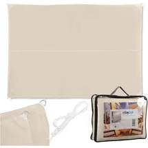 Relaxdays Sonnensegel rechteckig beige 3,0 x 4,0 m