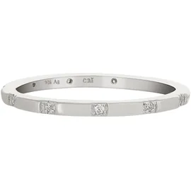 Cai Fingerring CAÏ "925 Silber rhodiniert mit Zirkonia Stacking" Gr. 18,5, weiß, Fingerringe, Damen, 058 (18,5), Silber 925 (Sterlingsilber), Fingerring