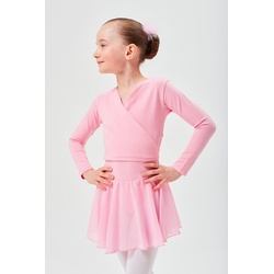 tanzmuster Sweatjacke Ballett Wickelacke Mandy aus weicher Baumwolle Ballettjacke für Mädchen rosa 104/110
