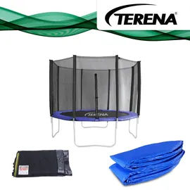 Terena Sicherheitsnetz + Federabdeckung Trampolin Blau/Schwarz 3,05 m