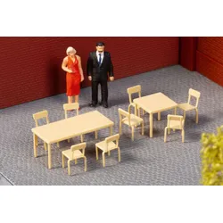 10 Tische und 40 Stühle Modell von Auhagen 1:87
