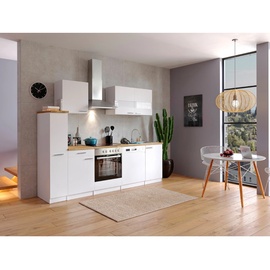Respekta Küchenzeile Malia E-Geräte 250 cm weiß