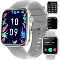 Efolen ‎ montre connectée android J04 Smartwatch (4,6 cm, android ios), Smartwatch Damen Herren mit Telefonfunktion Fitness Tracker 1 83 Zoll silberfarben