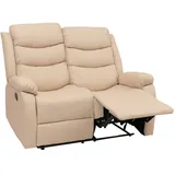 Mendler 2er Kinosessel HWC-O62 Kunstleder 132 x 107 x 0 cm Beige mit Liegefunktion