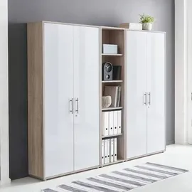 BMG Möbel Office Edition Aktenschrank 212,9 x 33 x 185,6 cm weiß