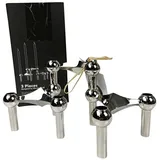 STOFF Nagel Kerzenhalter, Metall, silber, 6,5 x 10,2 cm