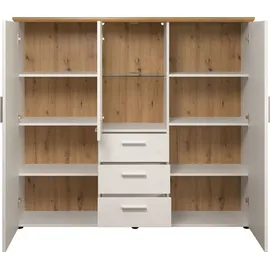 trendteam Shade Highboard 159 x 140 x 41 cm Weiß