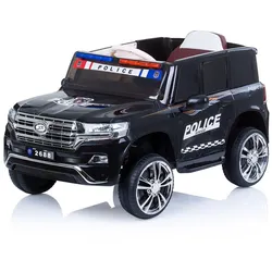 Chipolino Kinder Elektroauto Patrol Fernbedienung, MP3-Anschluss Sicherheitsgurt schwarz
